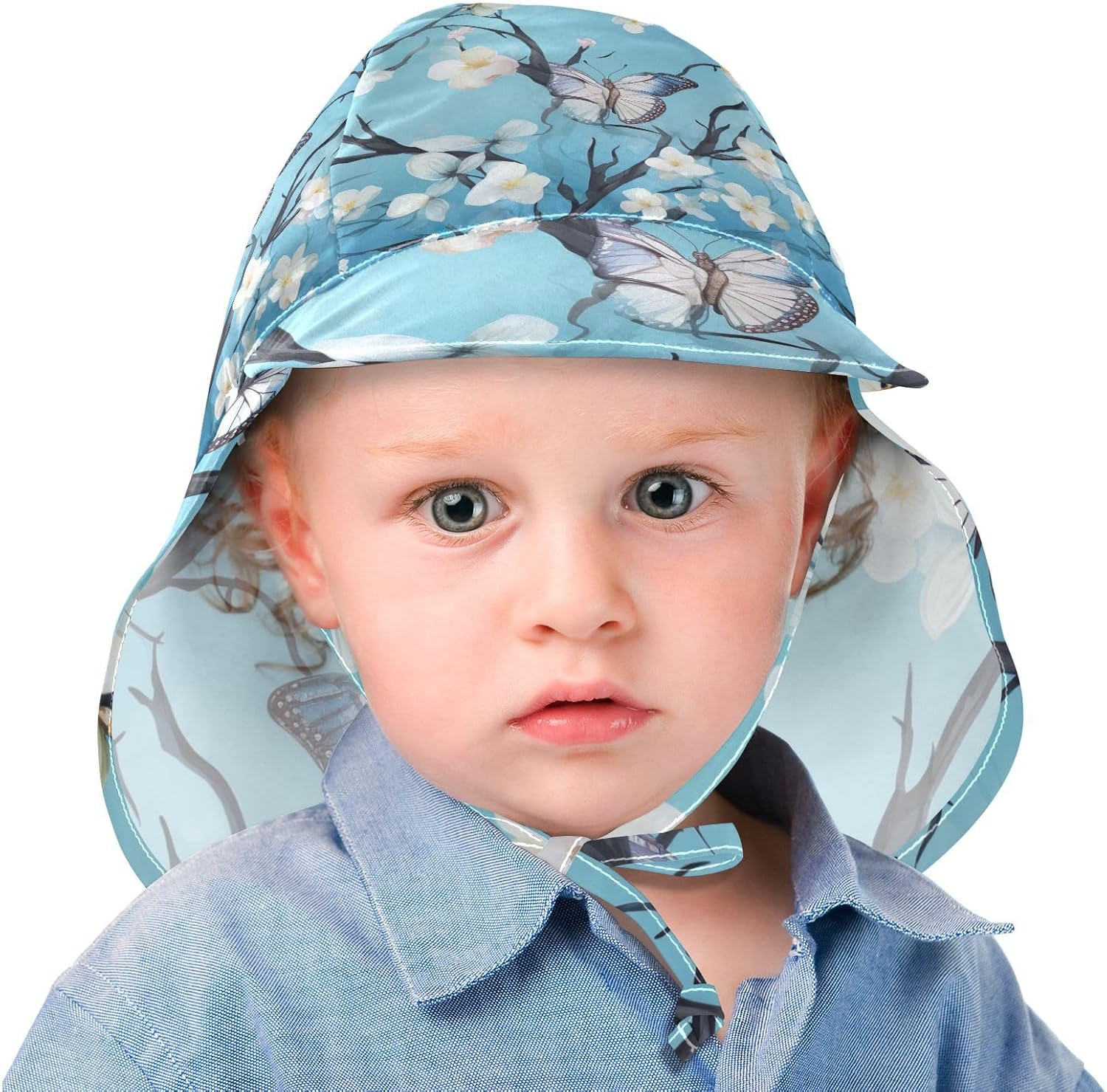 J JOYSAY - Blue Butterflies Toddler Sun Hat UPF50