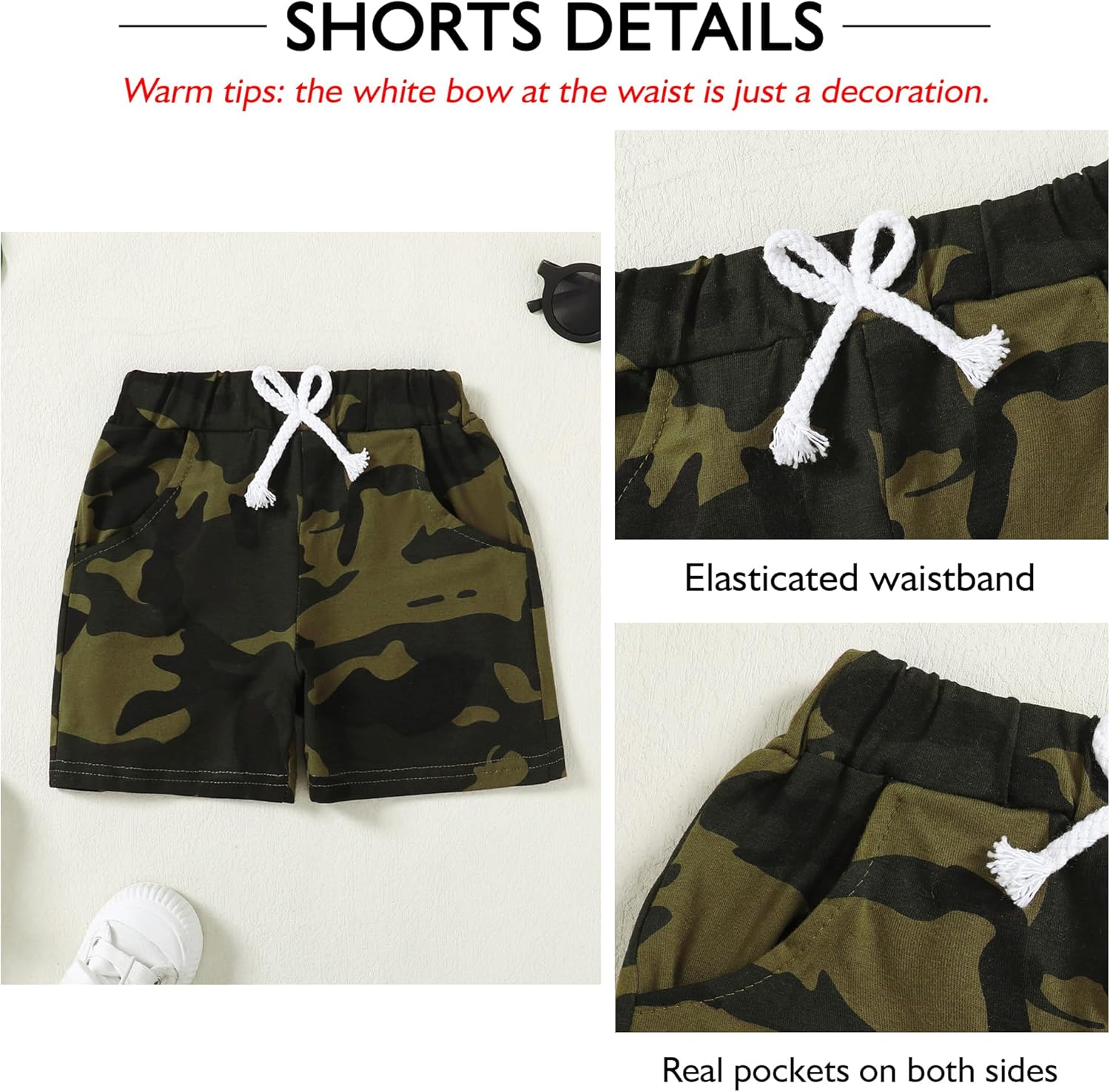 SanMio Toddler Boys Summer Casual Hole-Free Short Sets