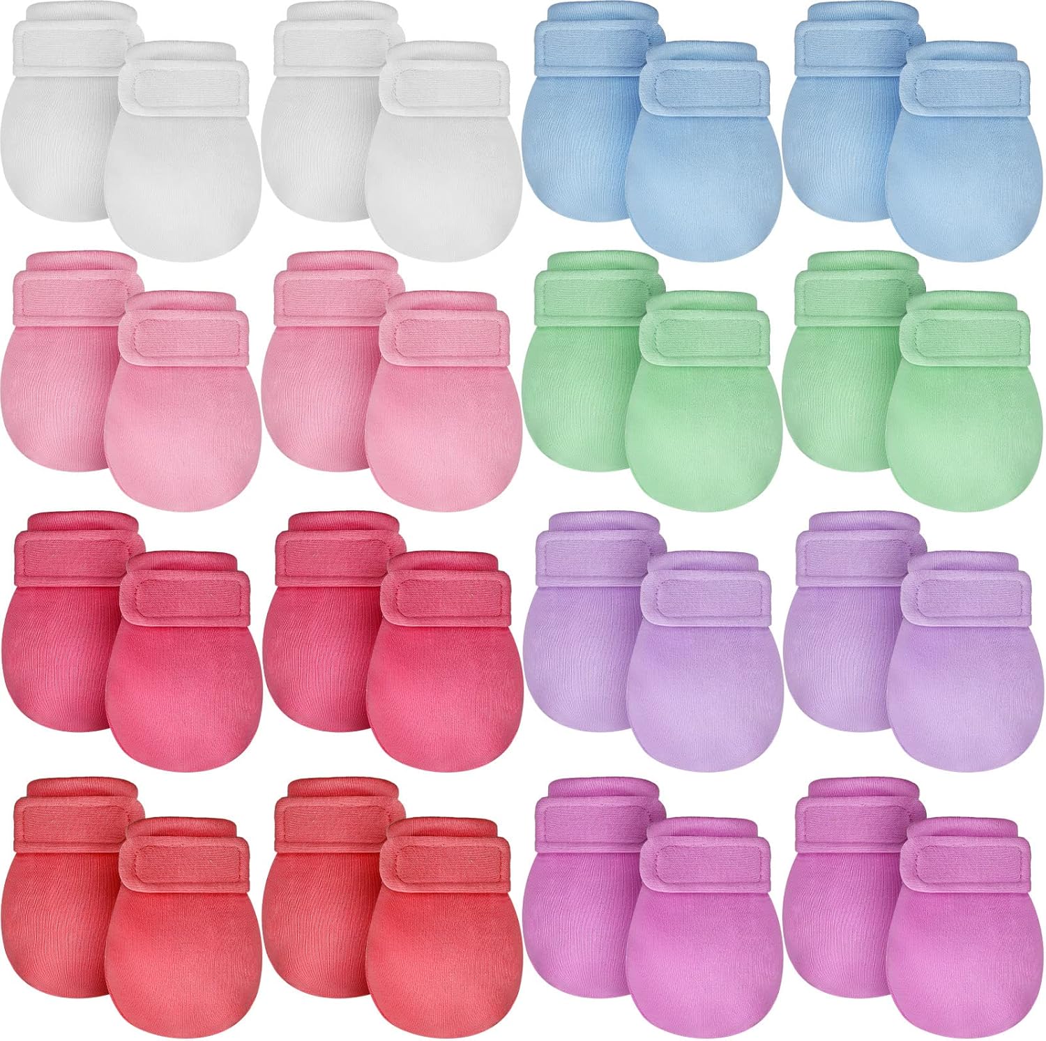 16 Pairs Adjustable Baby mittens - Soft Warm for Newborns