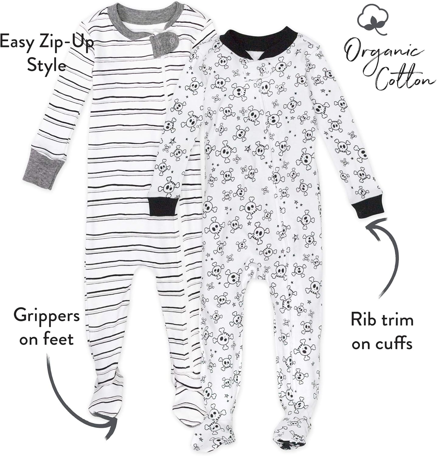 Perfect for Newborns Infants 100 Organic Cotton Footed Pajamas