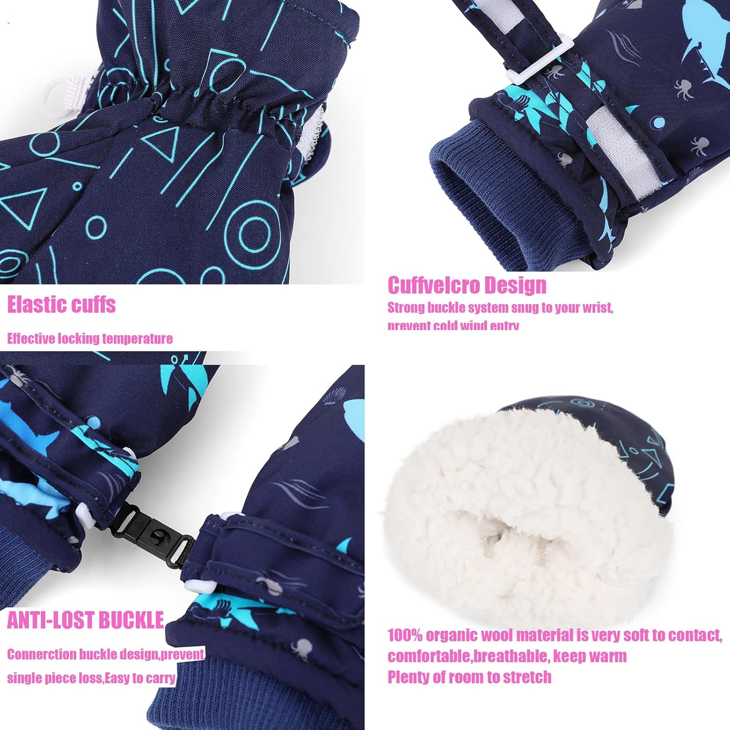 Winter Boys Gloves Waterproof Warm