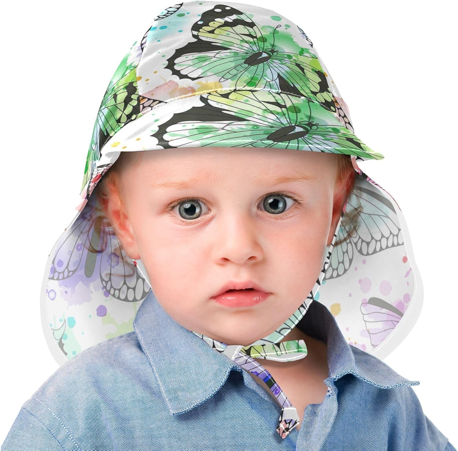 Stylish UV Protect Sun Hat for Babies with Butterfly Silhouettes Adjustable UPF50
