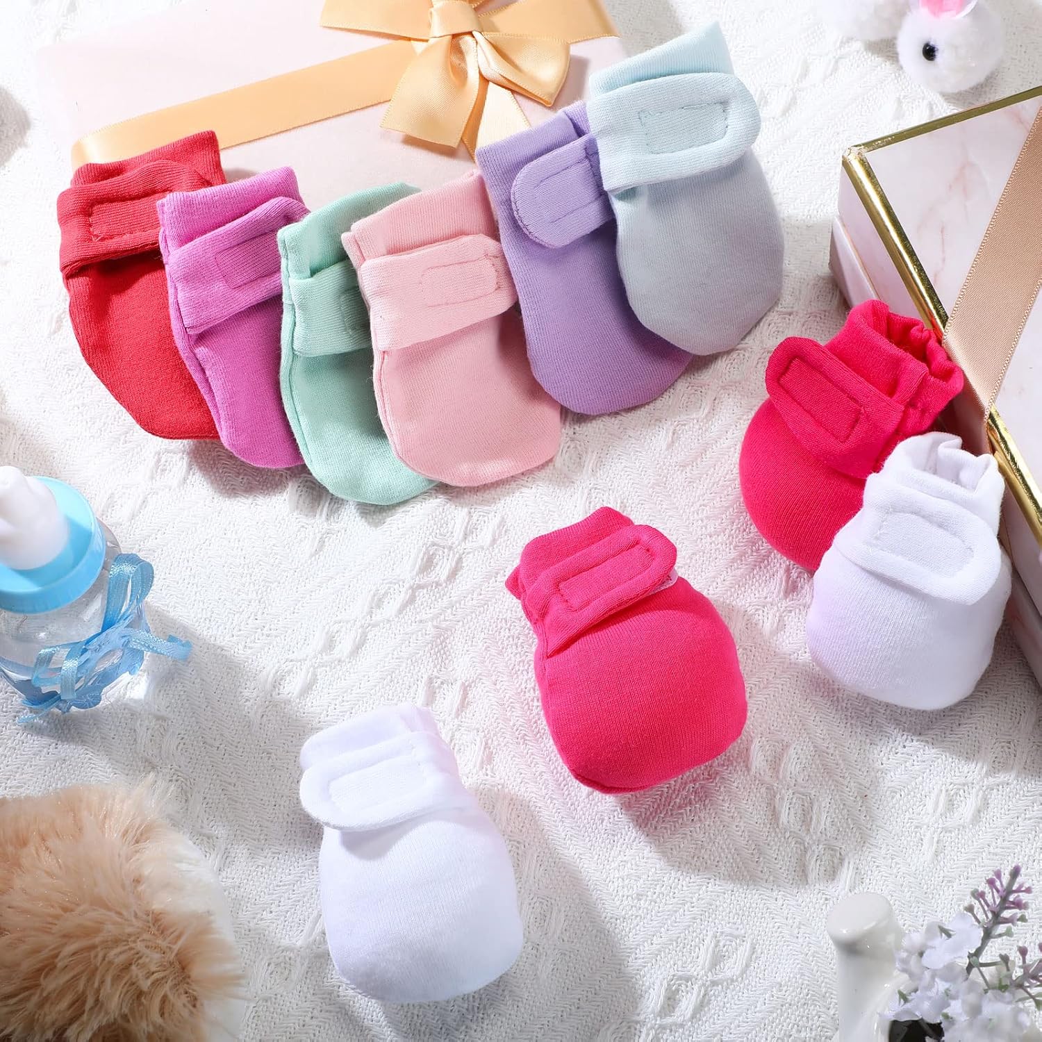 16 Pairs Adjustable Baby mittens - Soft Warm for Newborns