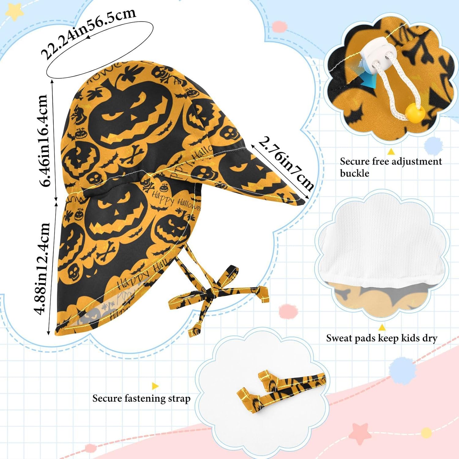 Halloween Grunge Skull Baby Boys Hats for Halloween Head Protection Required