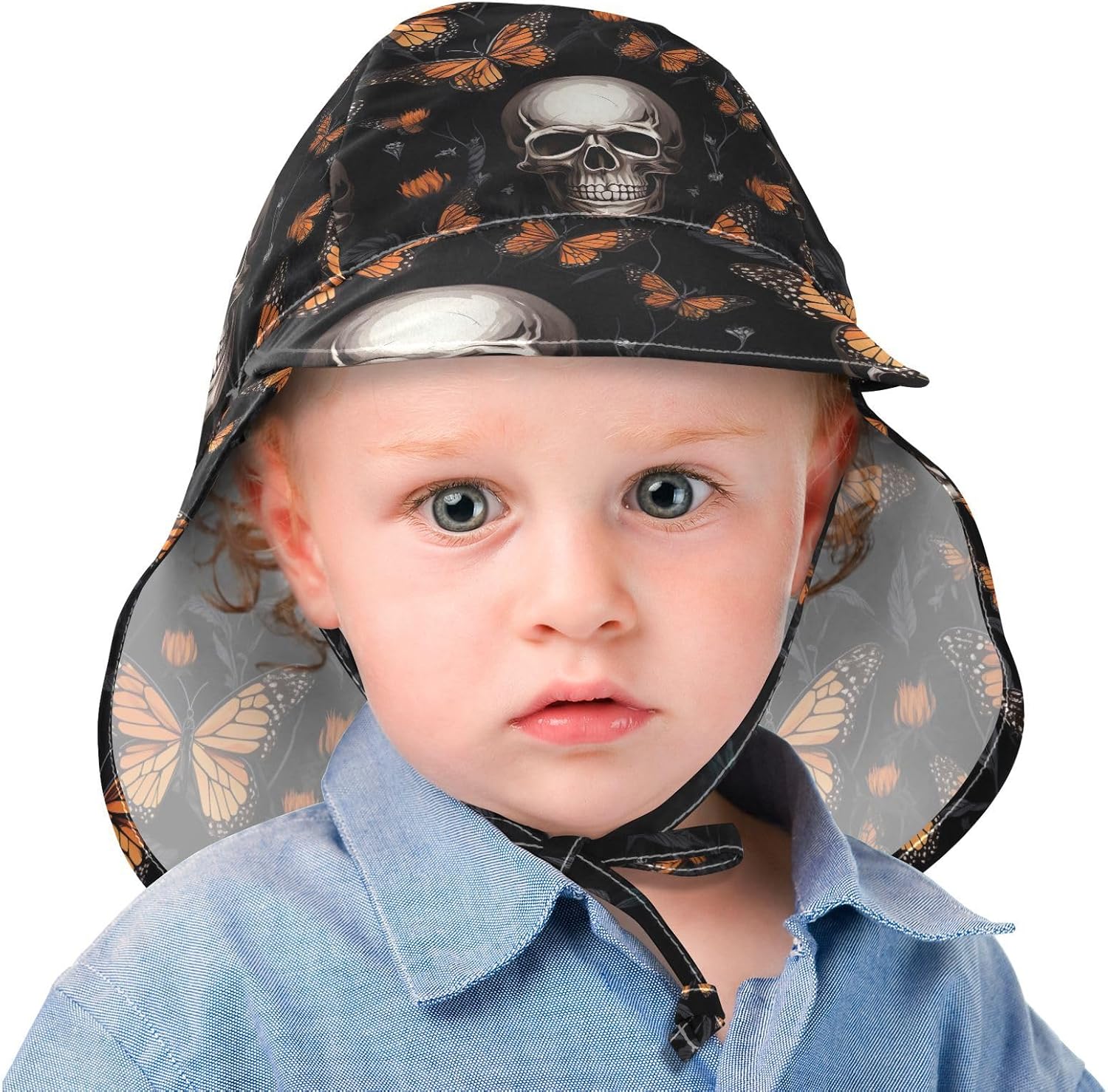 J JOYSAY Skull Butterflies Toddler Sun Hat UPF 50