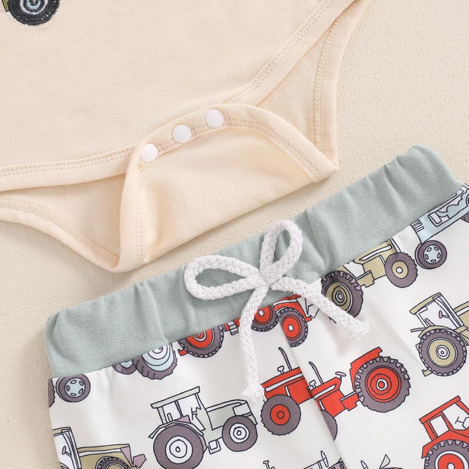 Newborn Baby Boy Farm Tractor Outfit Set