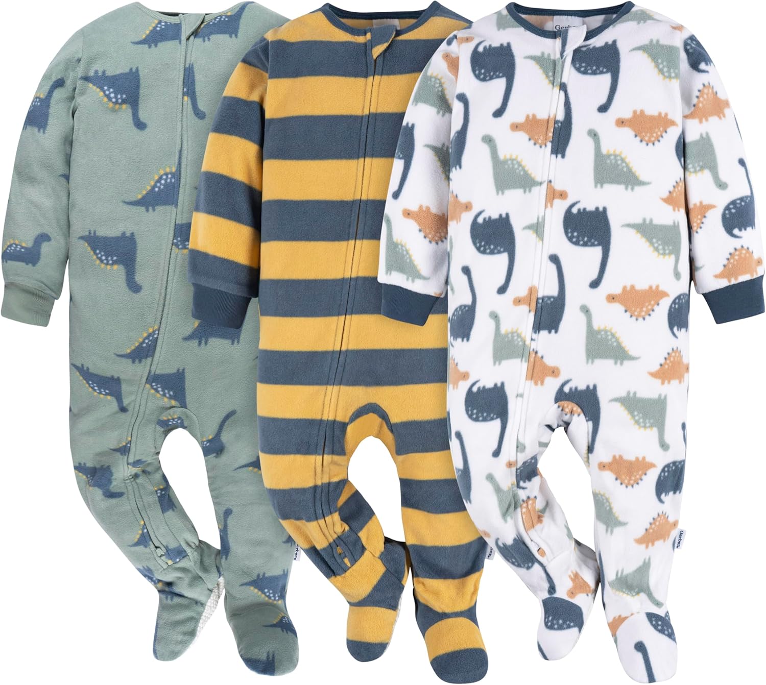 Gerber Baby Boys Flame Resistant Fleece Footed Pajamas 3-Pack