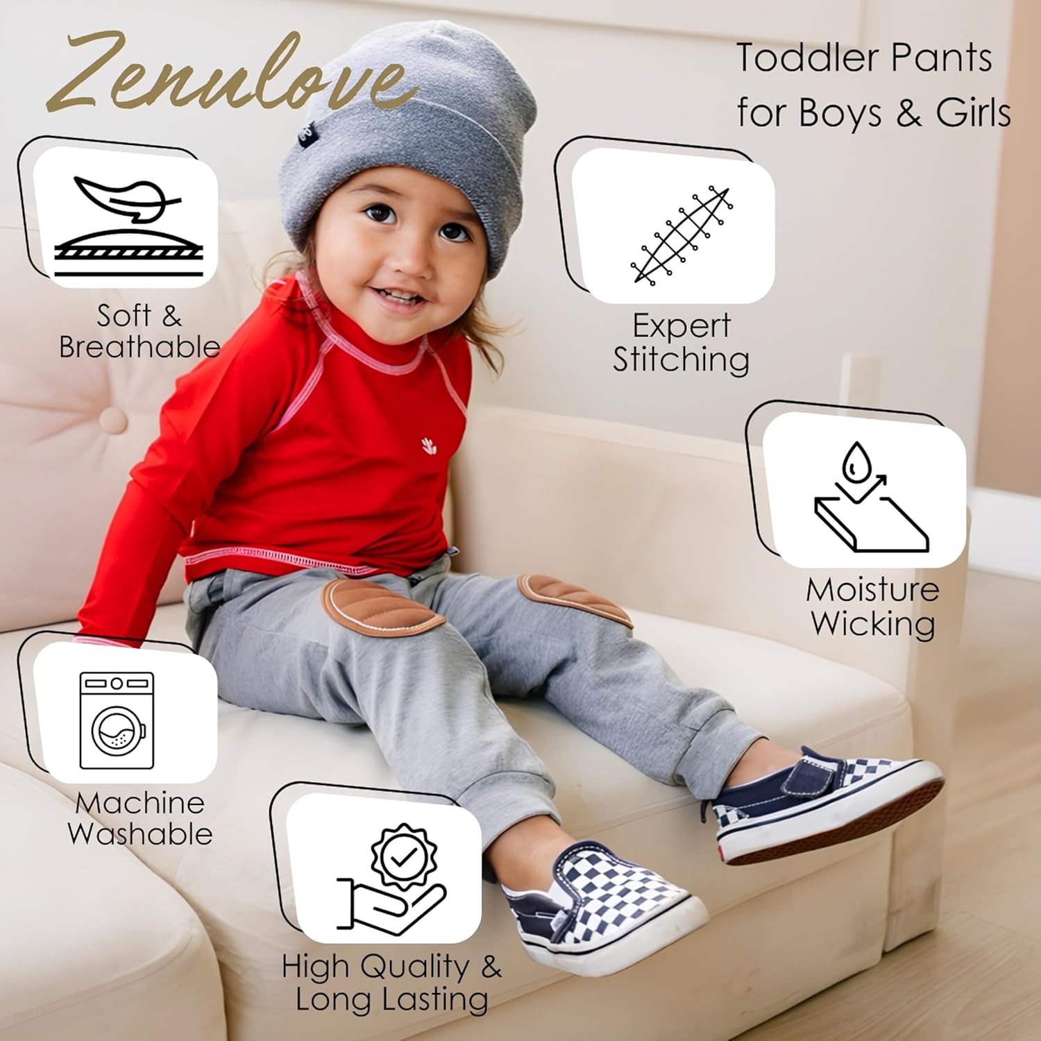 Comfortable Baby Pants with Knee Protection Toddler Preschooler
