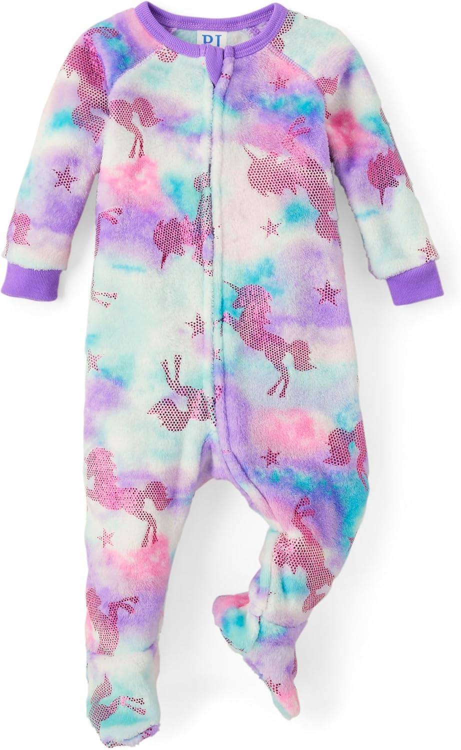 The Childrens Place Baby Girls Foil Unicorn Fleece Pajamas
