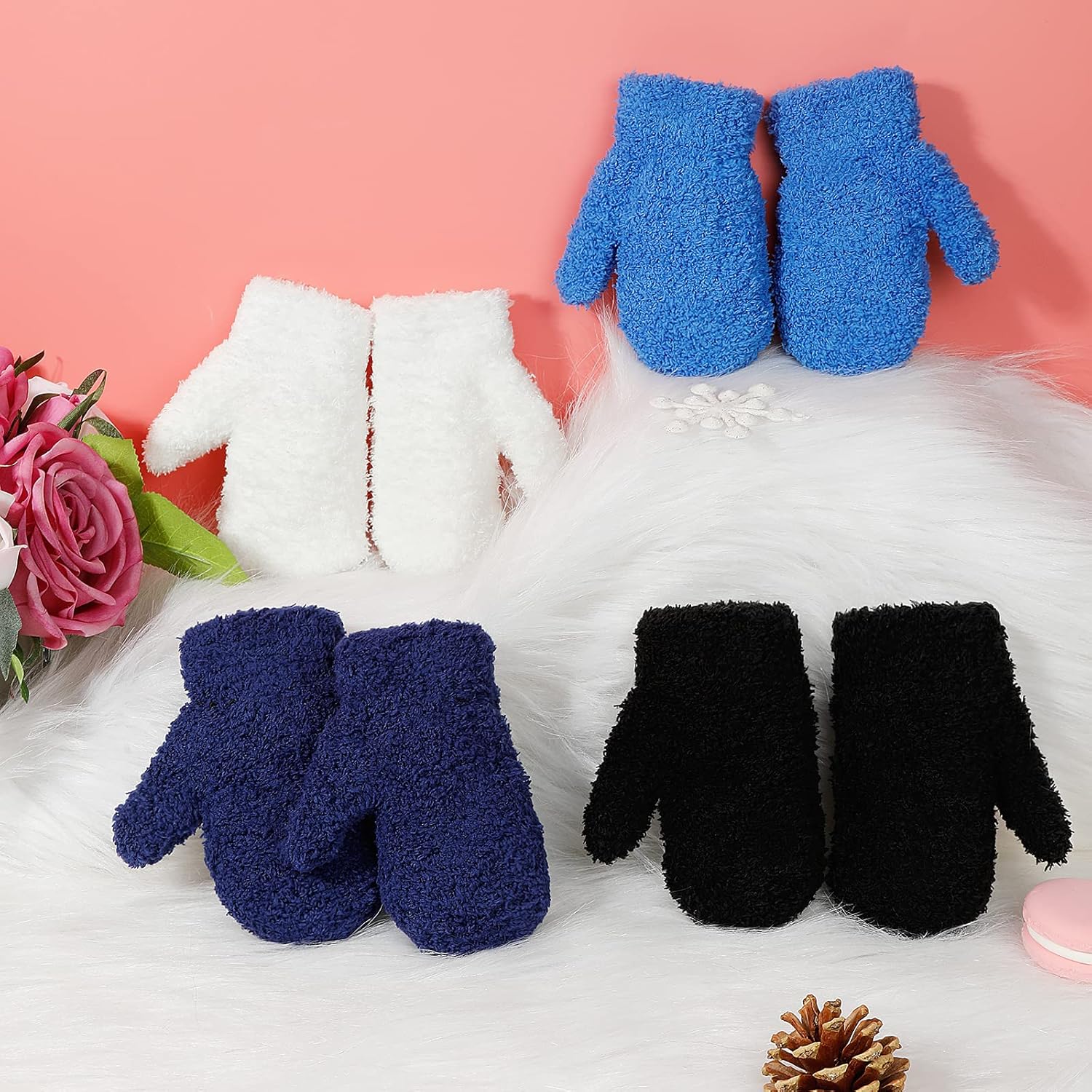 ONESING Toddler Winter Gloves for Baby Boys Girls Soft Stretchy Warm