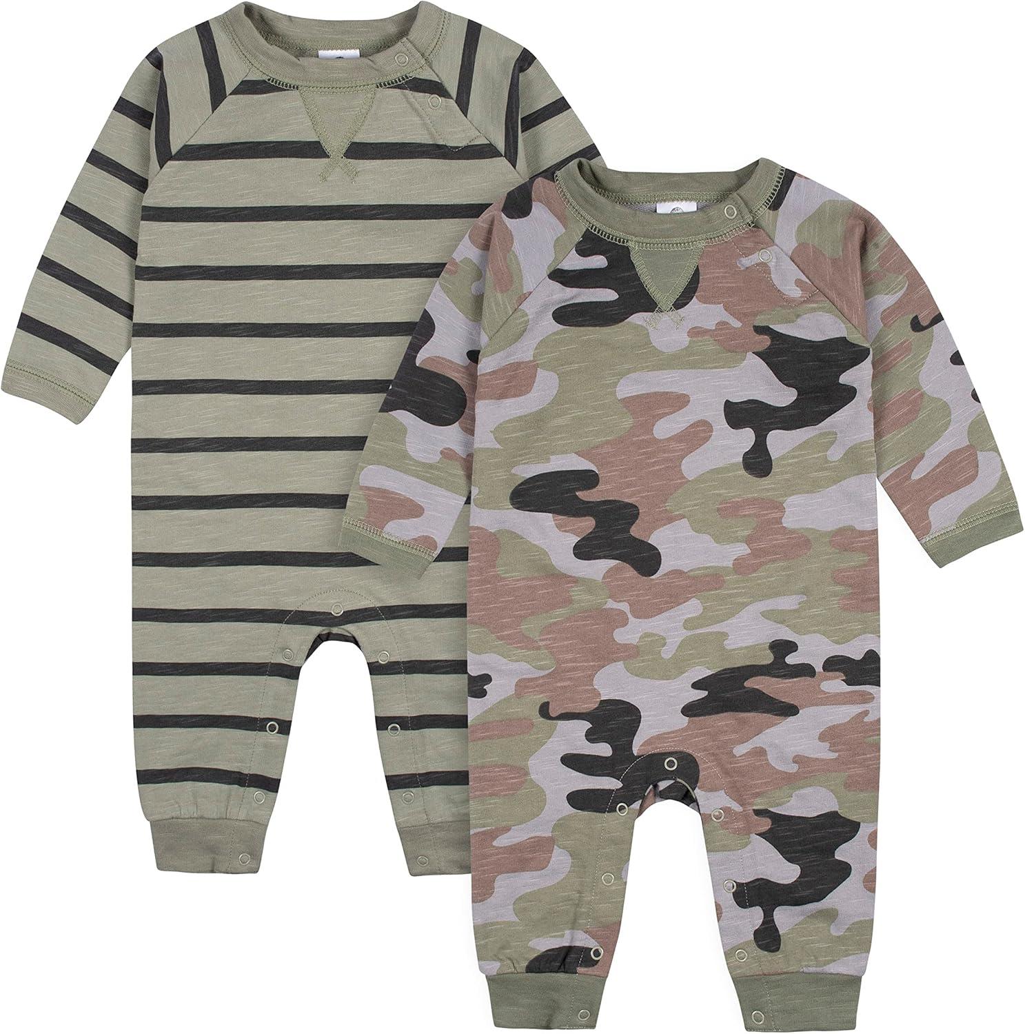 Gerber boys 2-pack long leg romper quick-change growing sizes