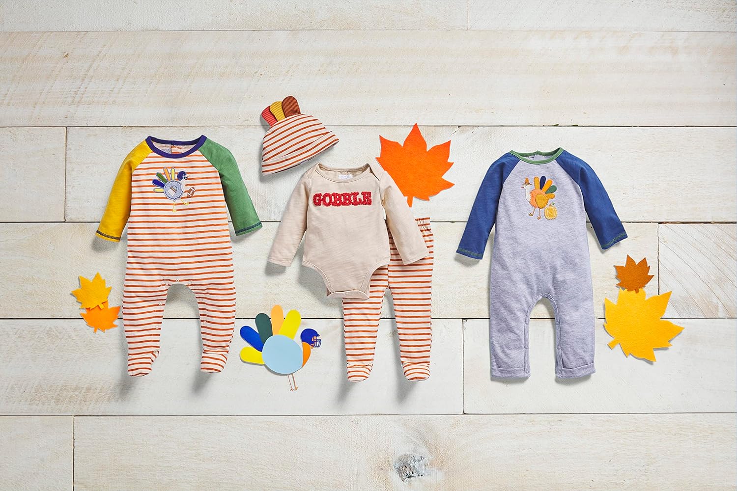 Mud Pie Baby Boys Turkey Kicker Sleepers