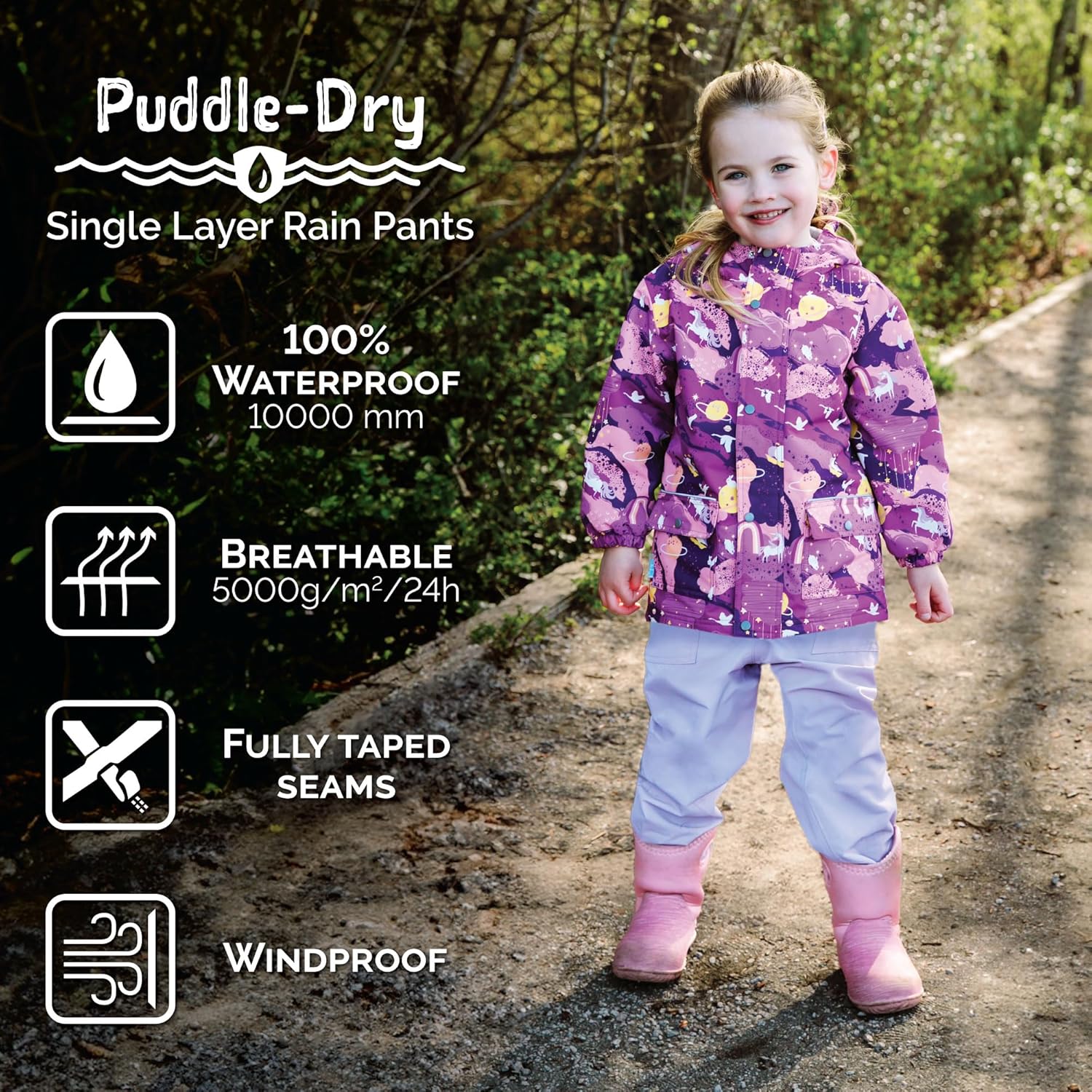 JAN JUL Waterproof Rain Pants for Kids