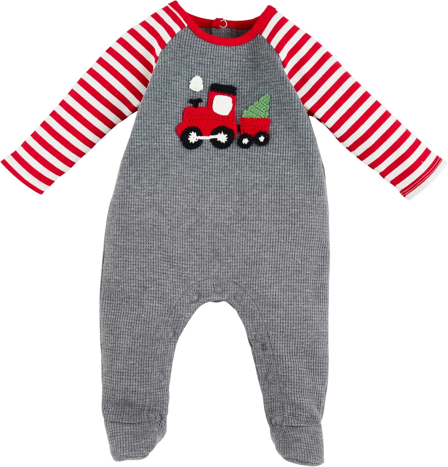 Baby Boys Cottoncrew Sleepers with Crocheted Train Cozy Soft Perfect for Nighttime