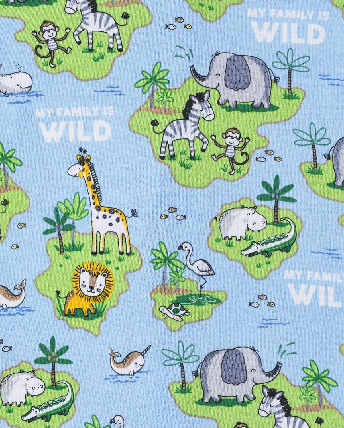 The Childrens Place Baby Boys Snuggle-Wild Family Safari Pajama Set