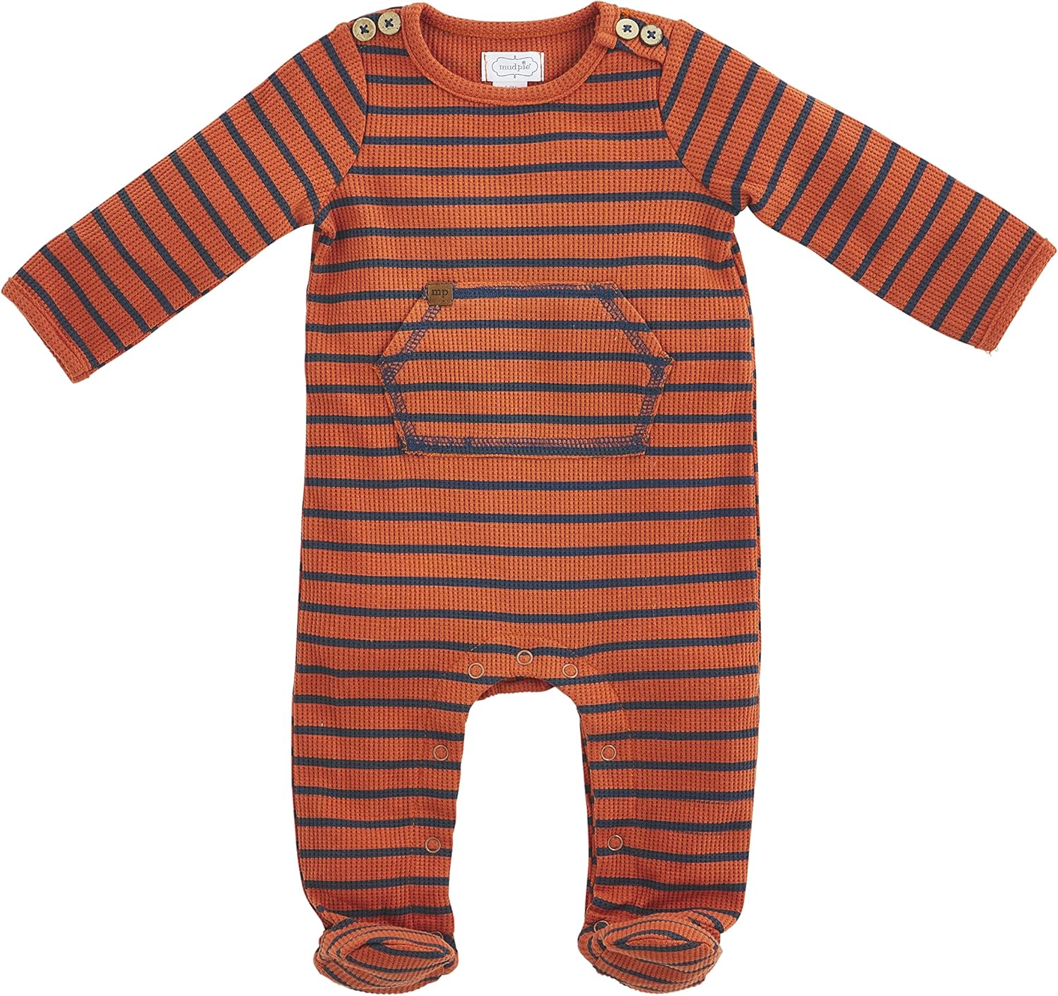 Mud Pie - Waffle Stripped Baby Boy Sleeper Soft Cozy Trendy